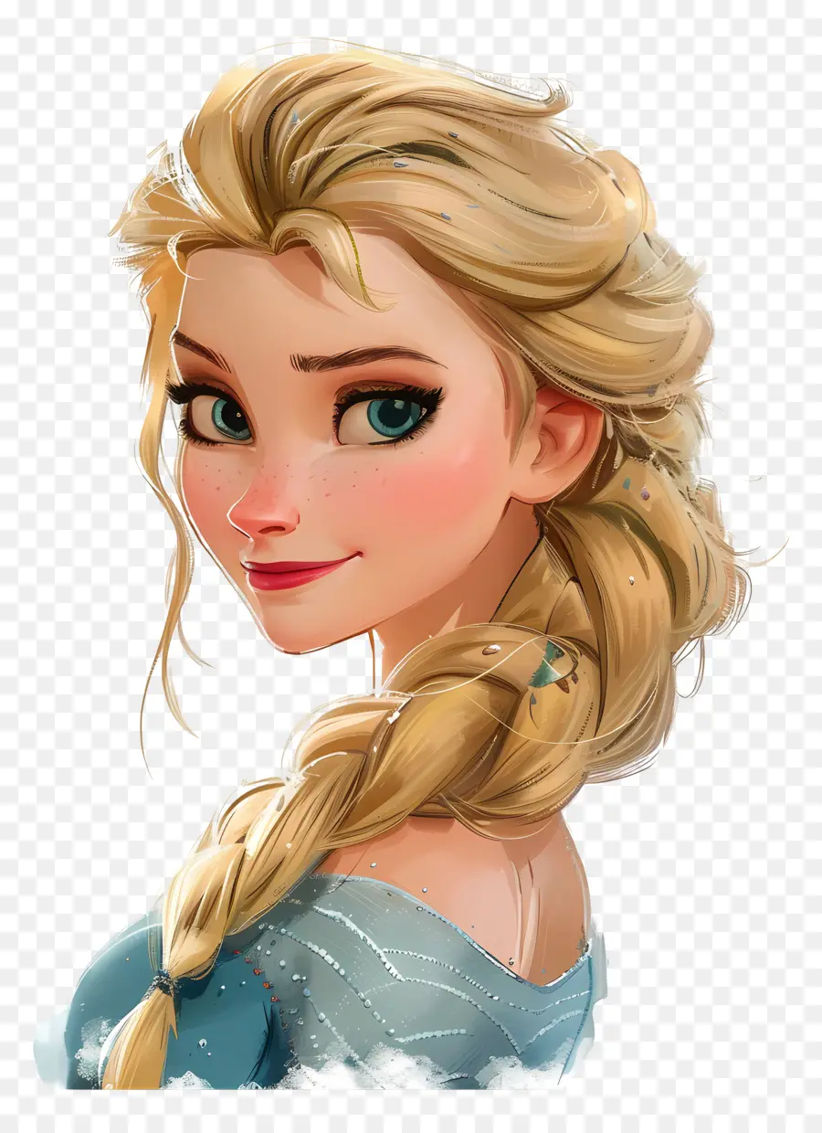 Princesse Elsa，Fille Blonde PNG