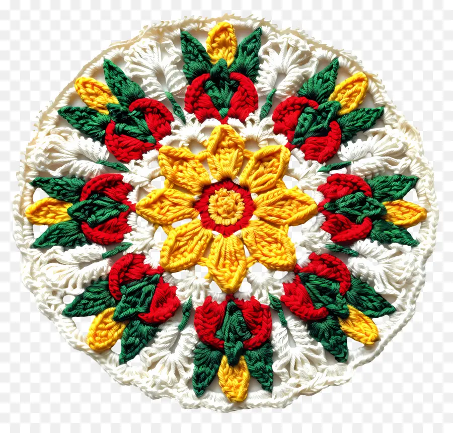 Mandala Au Crochet，Modèle PNG