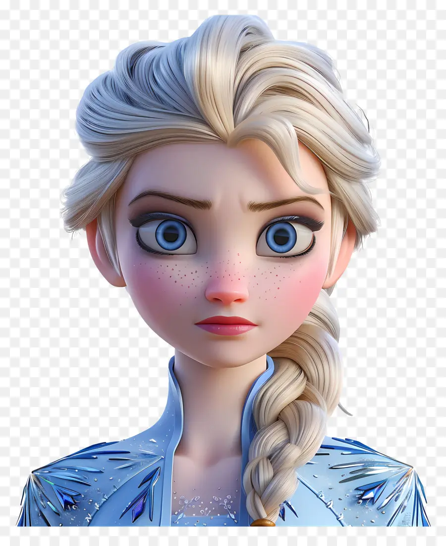 Princesse Elsa，Personnage De Tresse Blonde PNG