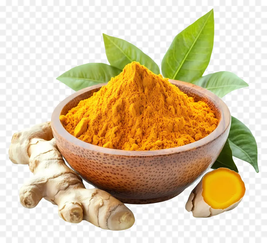 Poudre De Curcuma，Curcuma Et Gingembre PNG