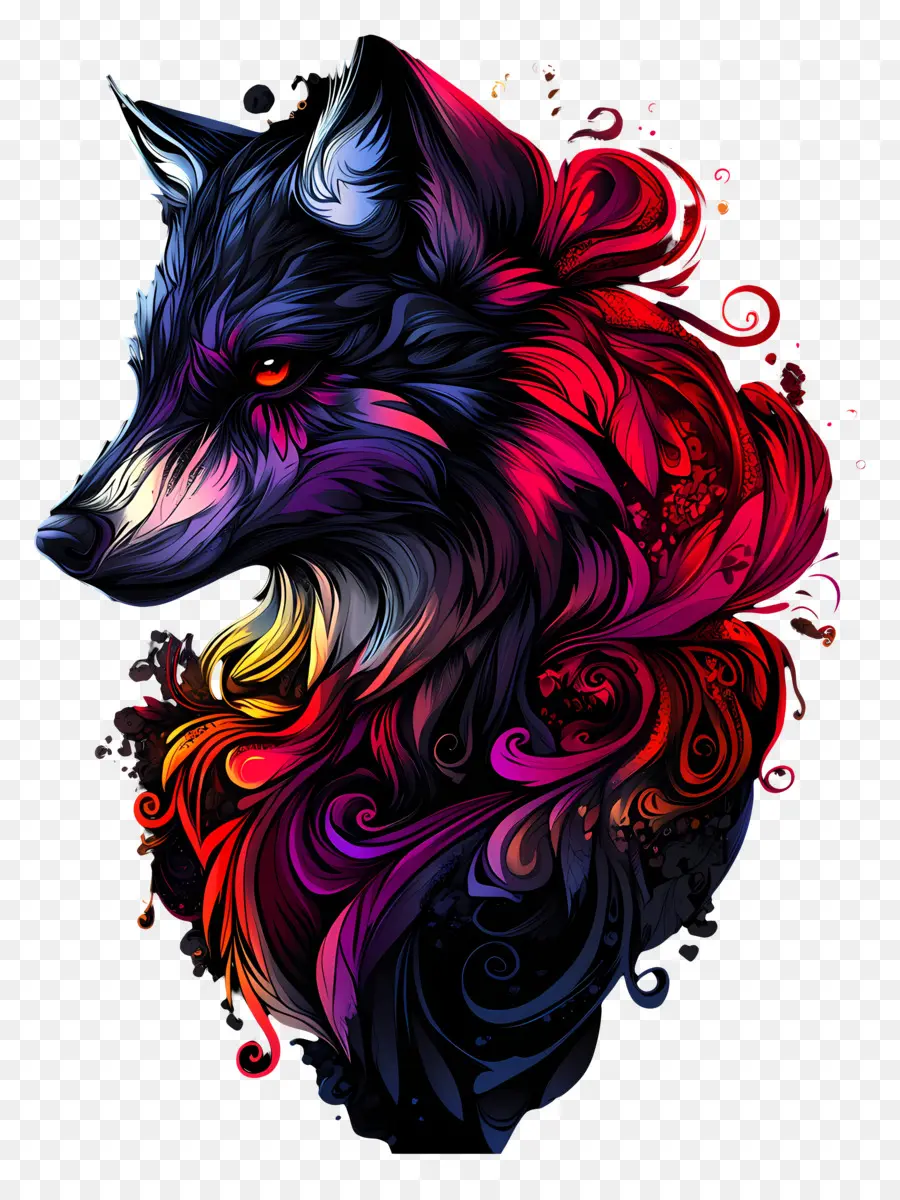 Loup Fantastique，Loup Coloré PNG