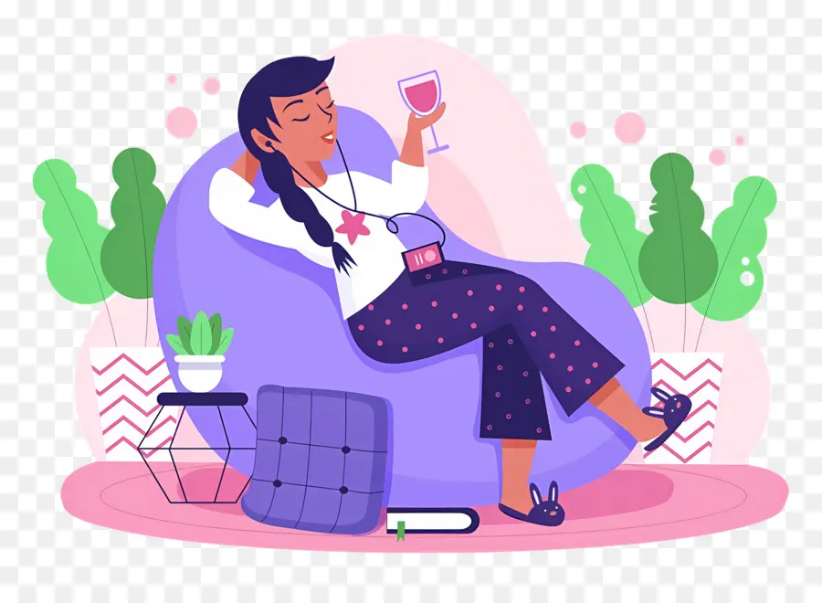 Journée De Farniente，Femme Relaxante PNG