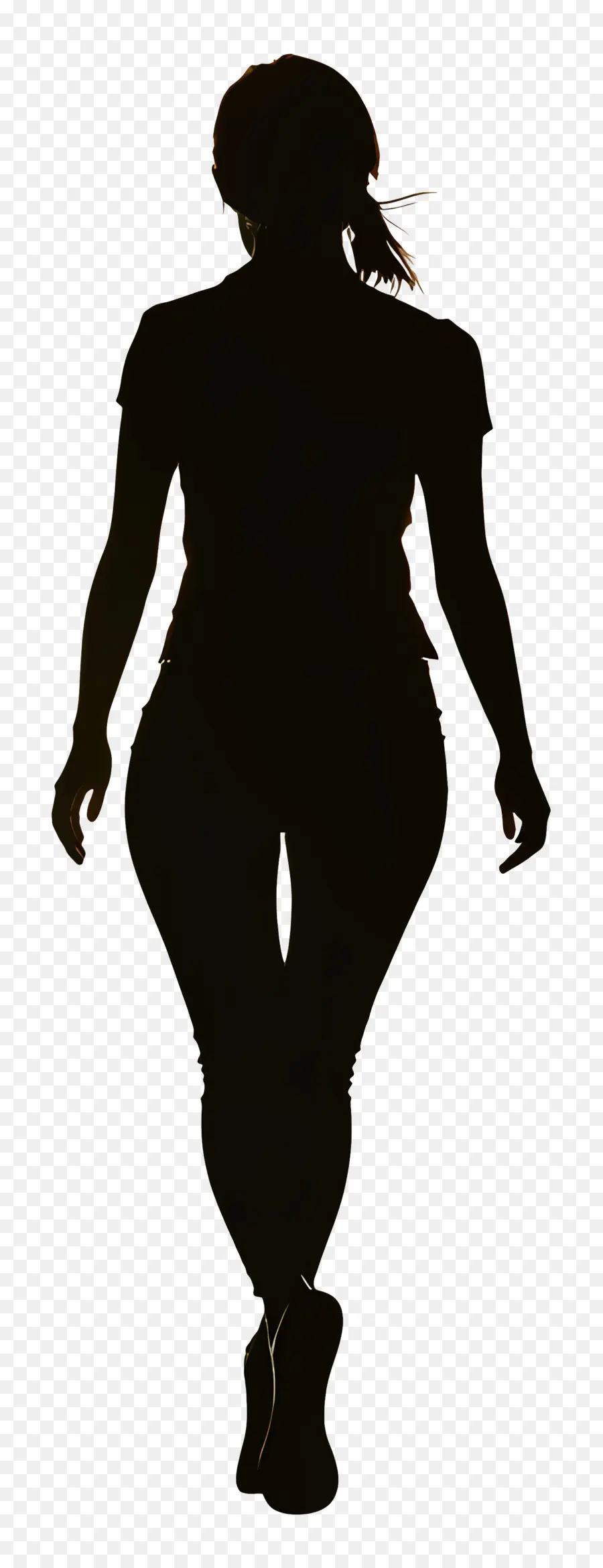 Silhouette Féminine Marchant，Silhouette PNG