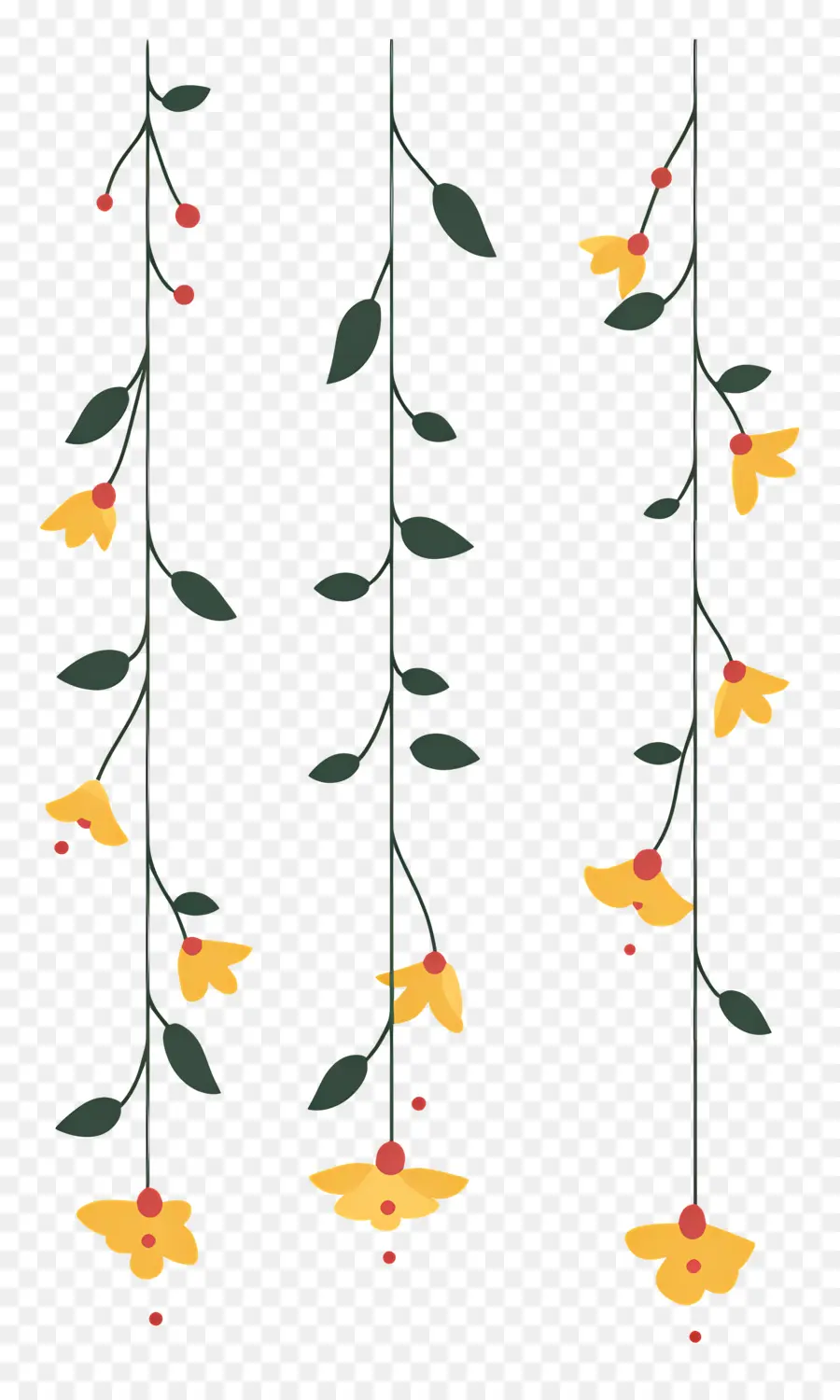 Fleurs Suspendues，Jaune PNG