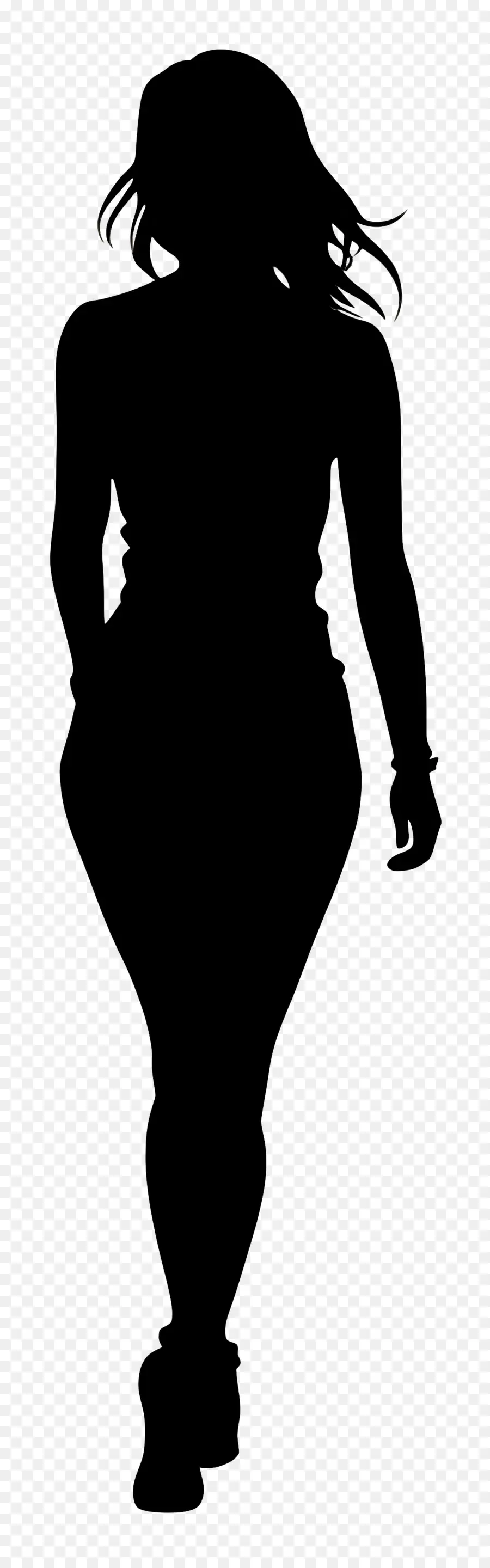 Silhouette Féminine Marchant，Silhouette De Femme PNG