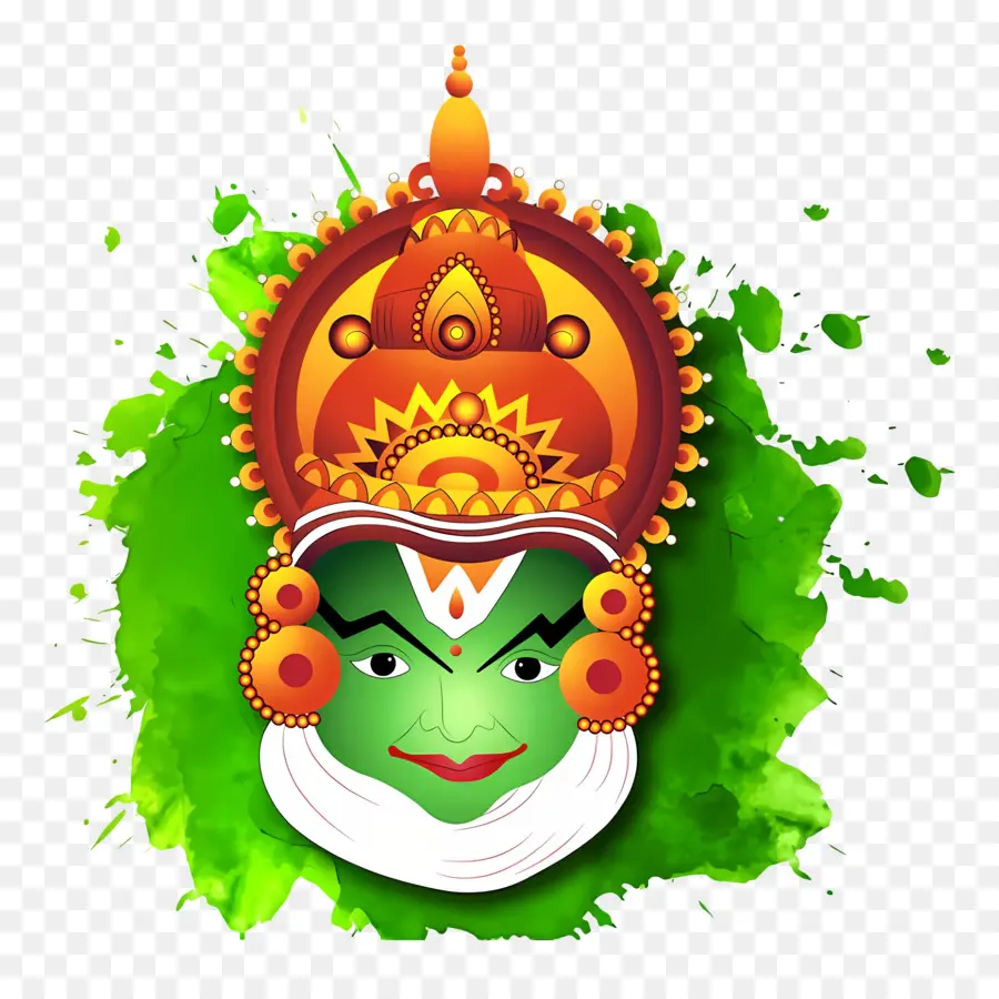 Joyeux Onam，Visage Kathakali PNG