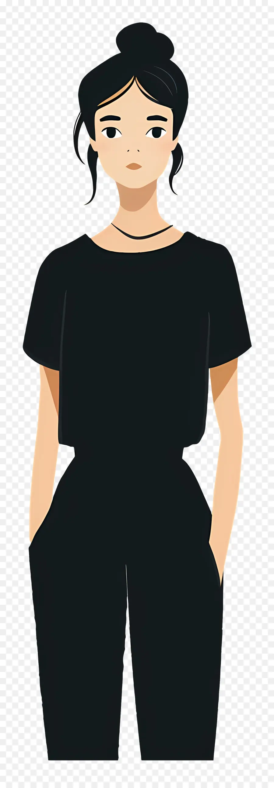 Femme En Tenue Noire，Femelle PNG