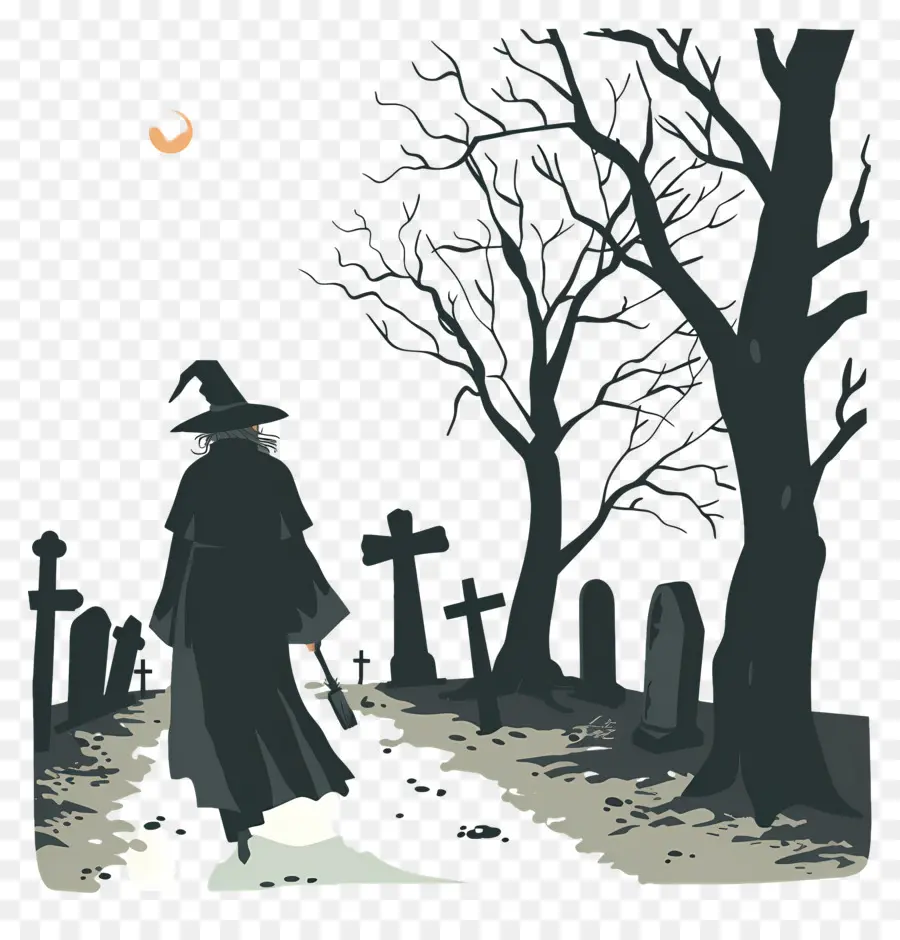 Sorcière Dans Le Cimetière，Sorcière PNG