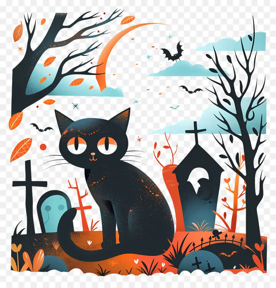 Chat Noir D'halloween，Chat PNG