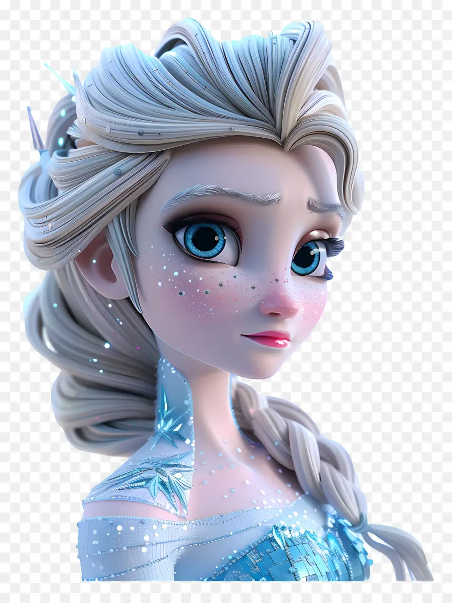 Princesse Elsa，Personnage De Tresse Blonde PNG