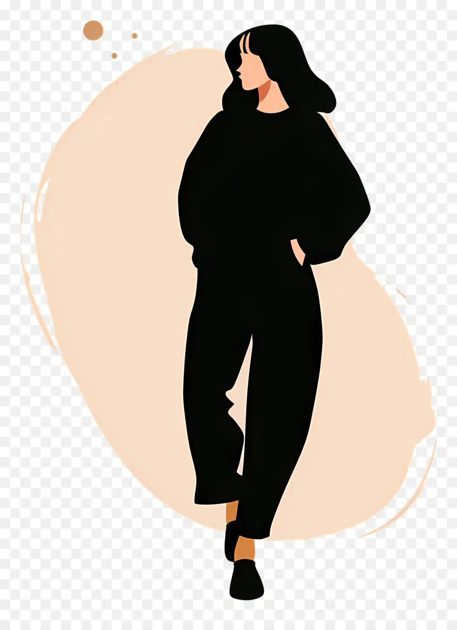 Femme En Tenue Noire，Mode PNG