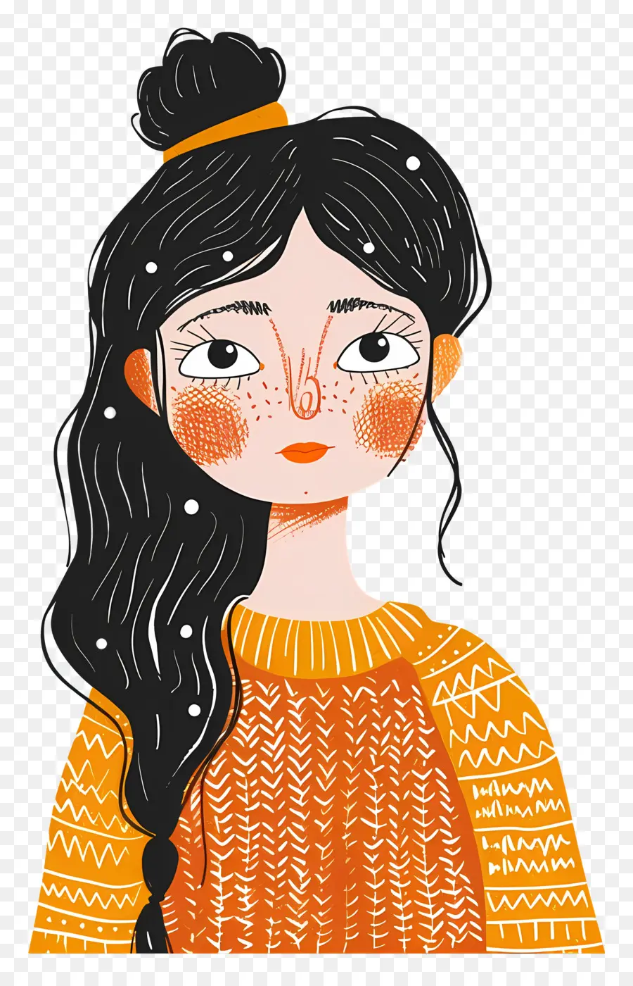 Femme Au Crochet，Fille Avec Des Taches De Rousseur PNG