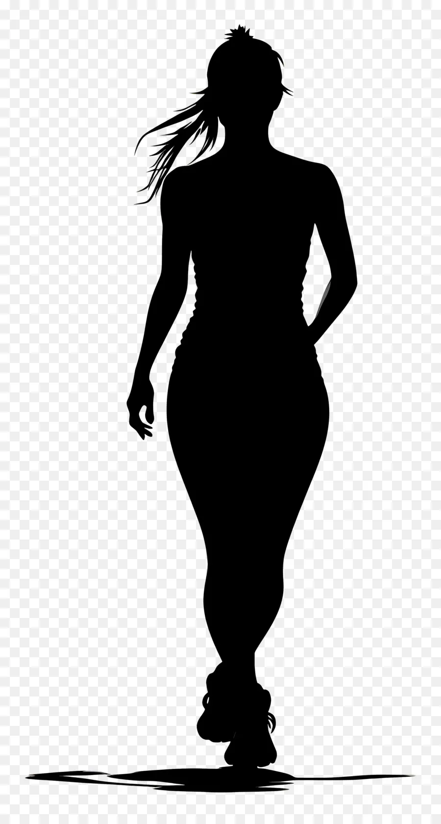 Silhouette Féminine Marchant，Silhouette PNG