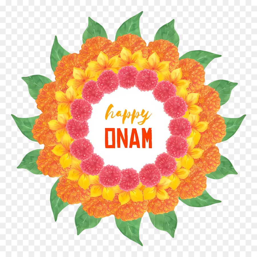 Joyeux Onam，Rangoli De Fleur D'onam PNG