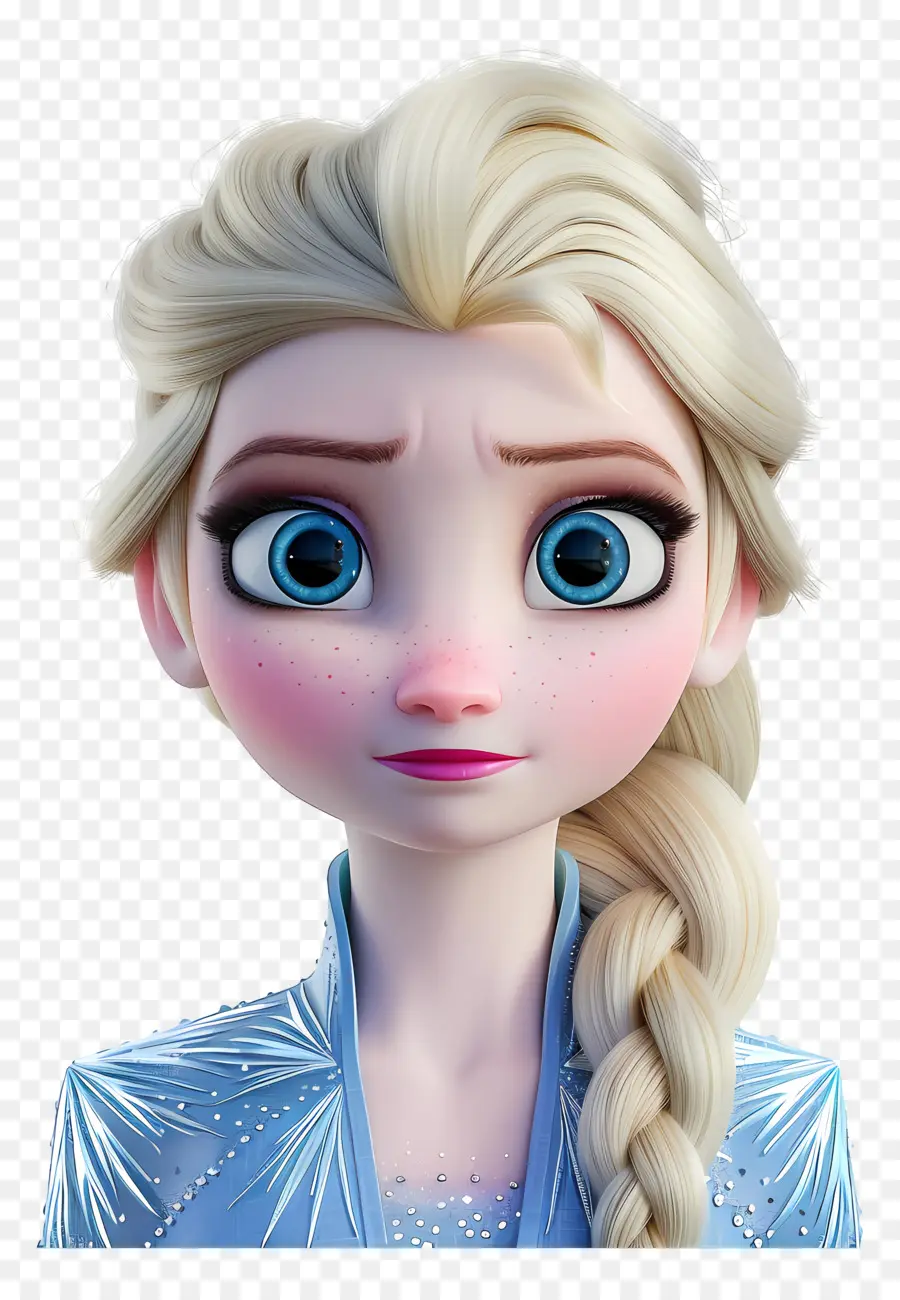 Princesse Elsa，Personnage De Tresse Blonde PNG