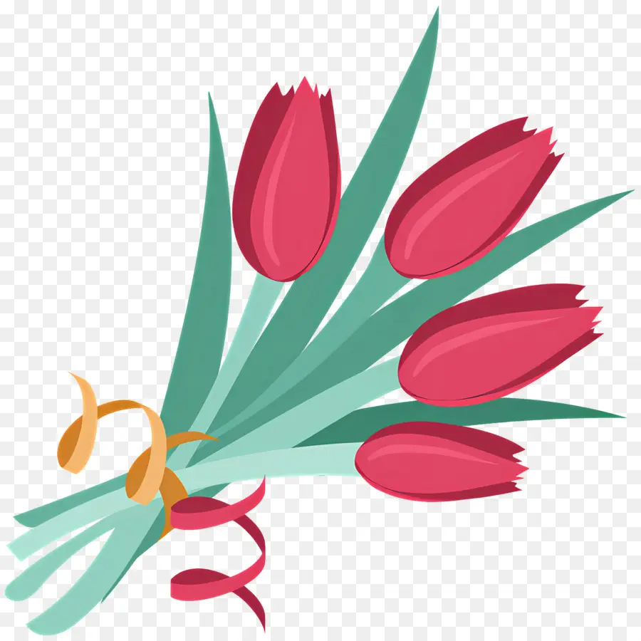 Bouquet De Roses，Tulipes Rouges PNG