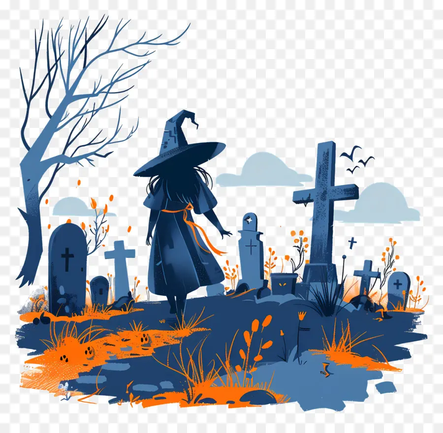 Sorcière Dans Le Cimetière，Chapeau De Sorcière PNG