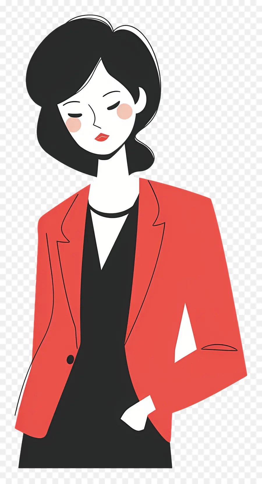 Femme En Blazer，Femme En Blazer Rouge PNG