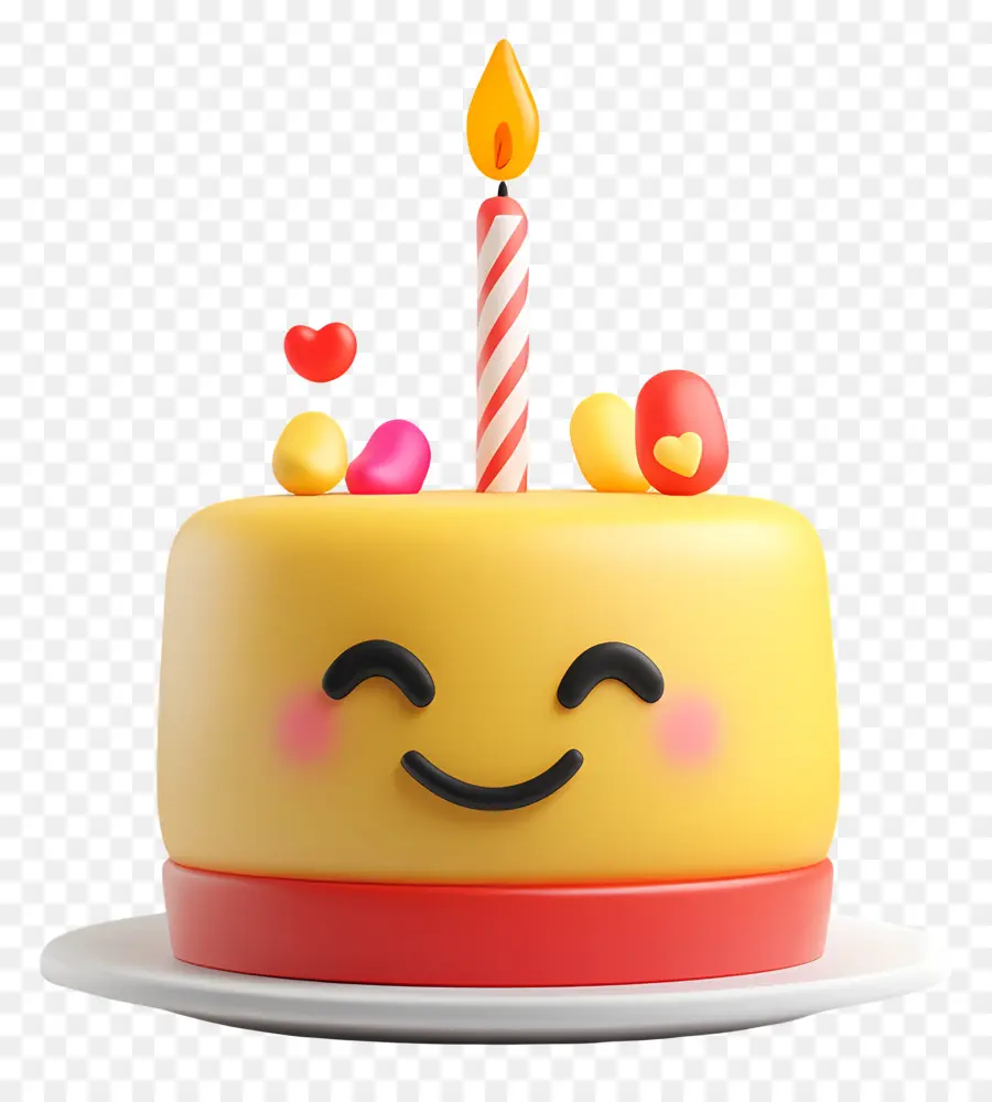 Anniversaire Emoji，Gâteau Souriant PNG