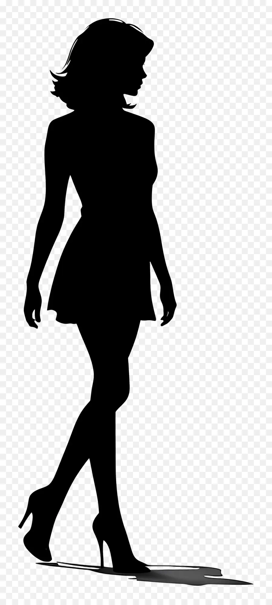 Silhouette Féminine Marchant，Silhouette De Femme PNG