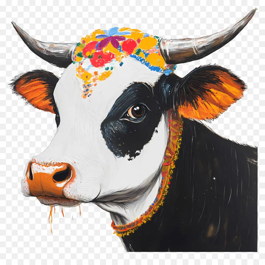 Vache Pongal，Vache Décorée PNG