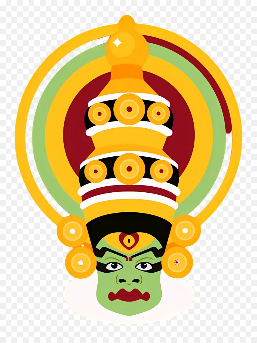 Joyeux Onam，Masque Kathakali PNG