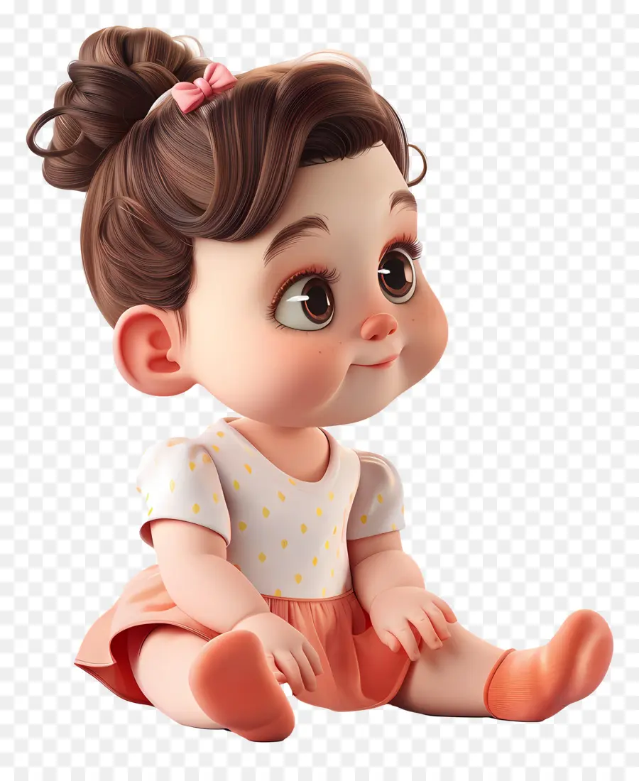 Petite Fille，Bébé Assis PNG