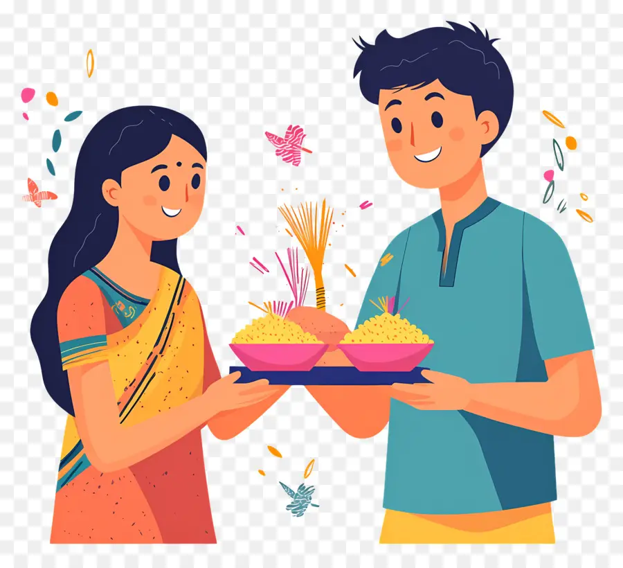 Joyeux Raksha Bandhan，Couple Célébrer PNG