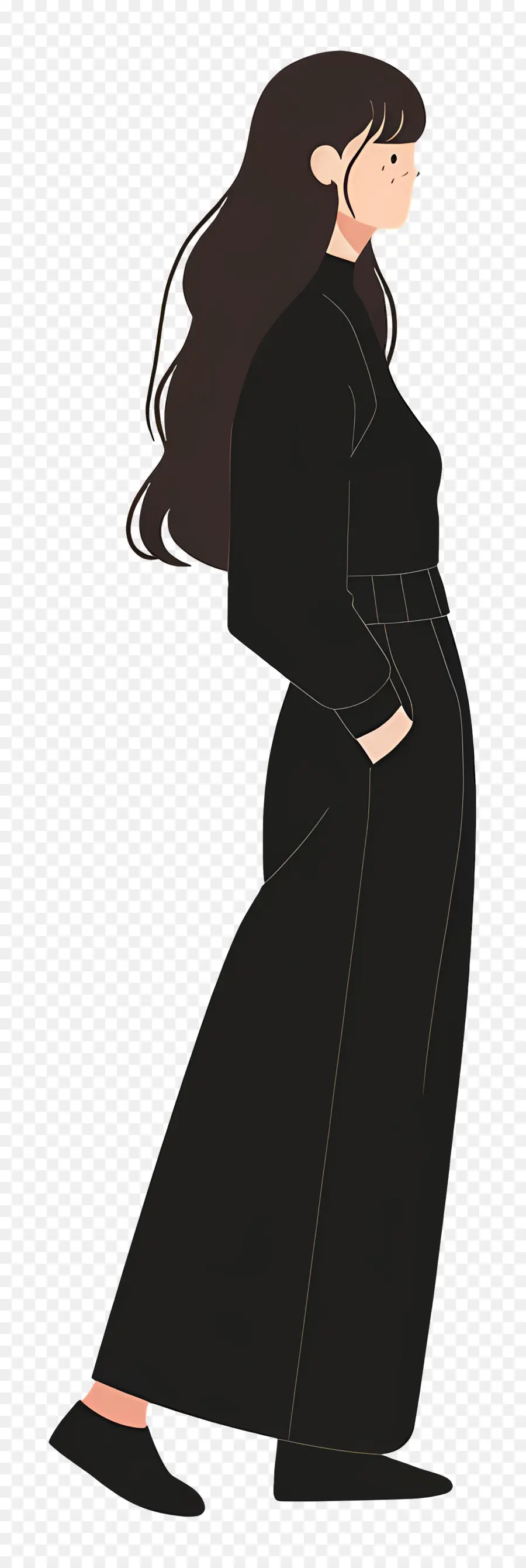 Femme En Tenue Noire，Femme En Noir PNG