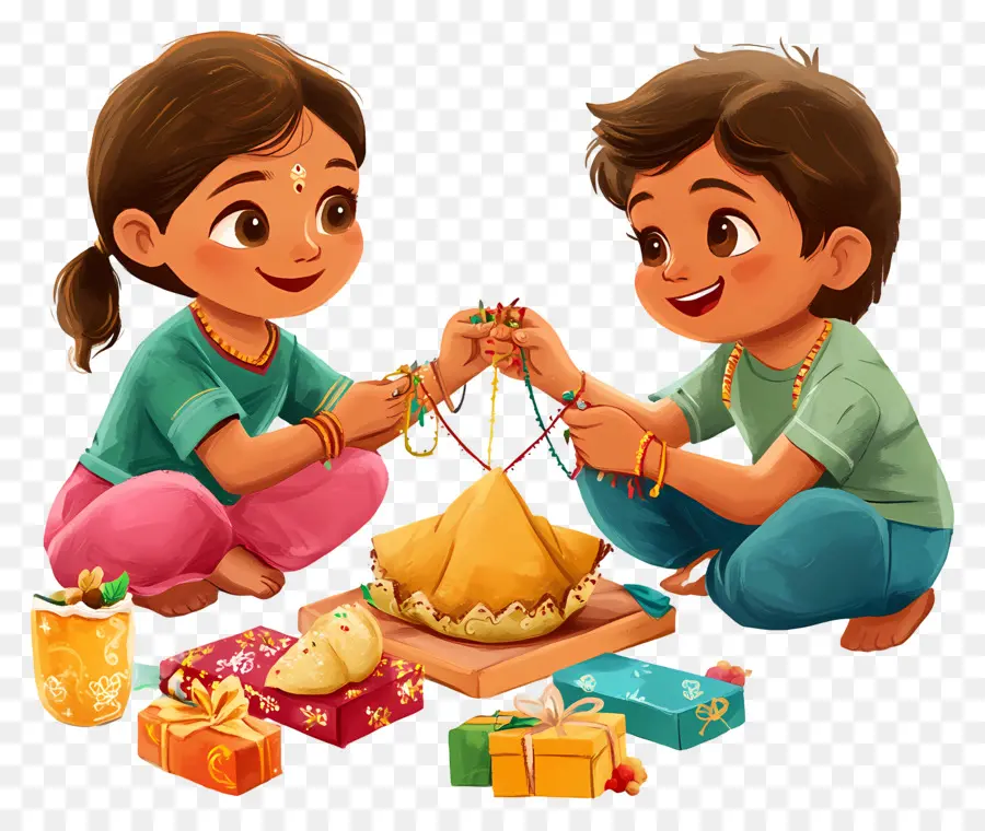 Joyeux Raksha Bandhan，Enfants PNG