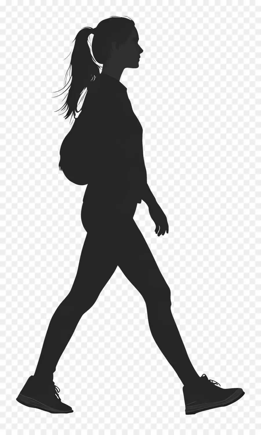 Silhouette Féminine Marchant，Silhouette PNG