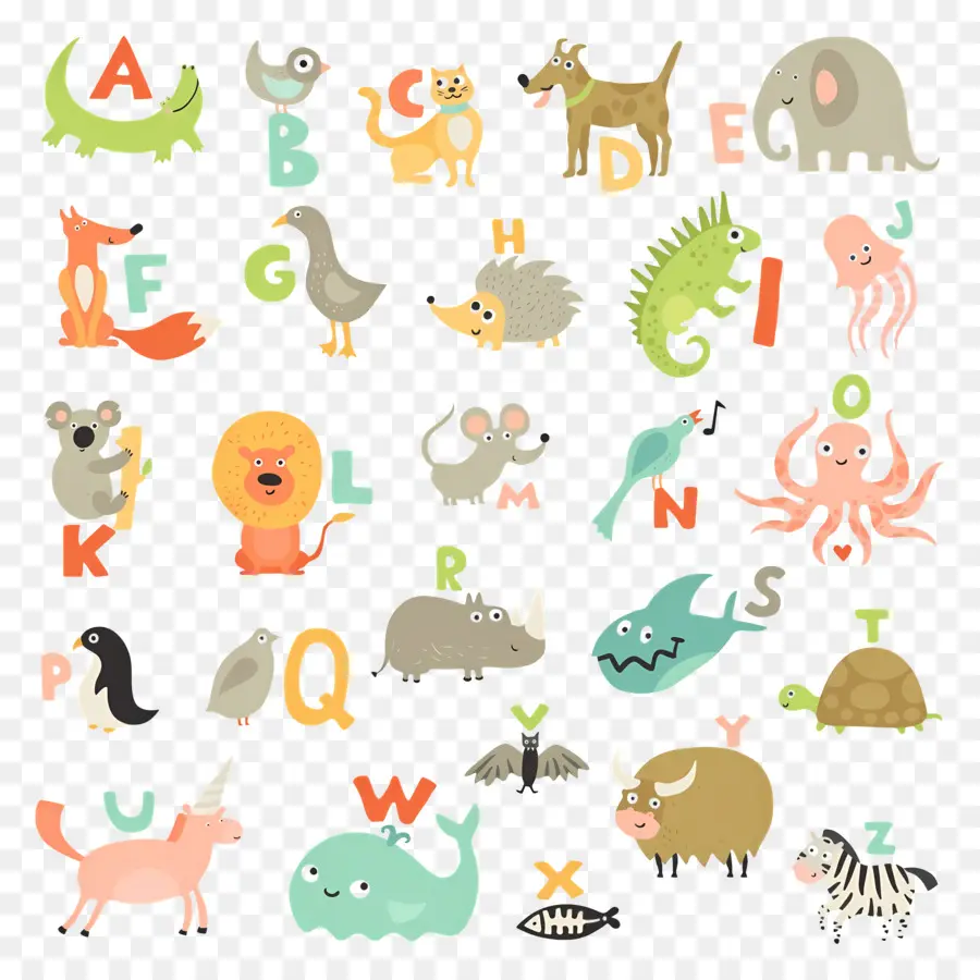 Lettre Alphabétique，Animaux De L'alphabet PNG