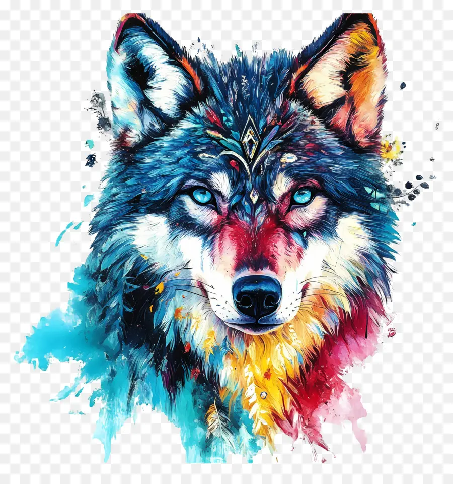 Loup Cool，Loup Coloré PNG