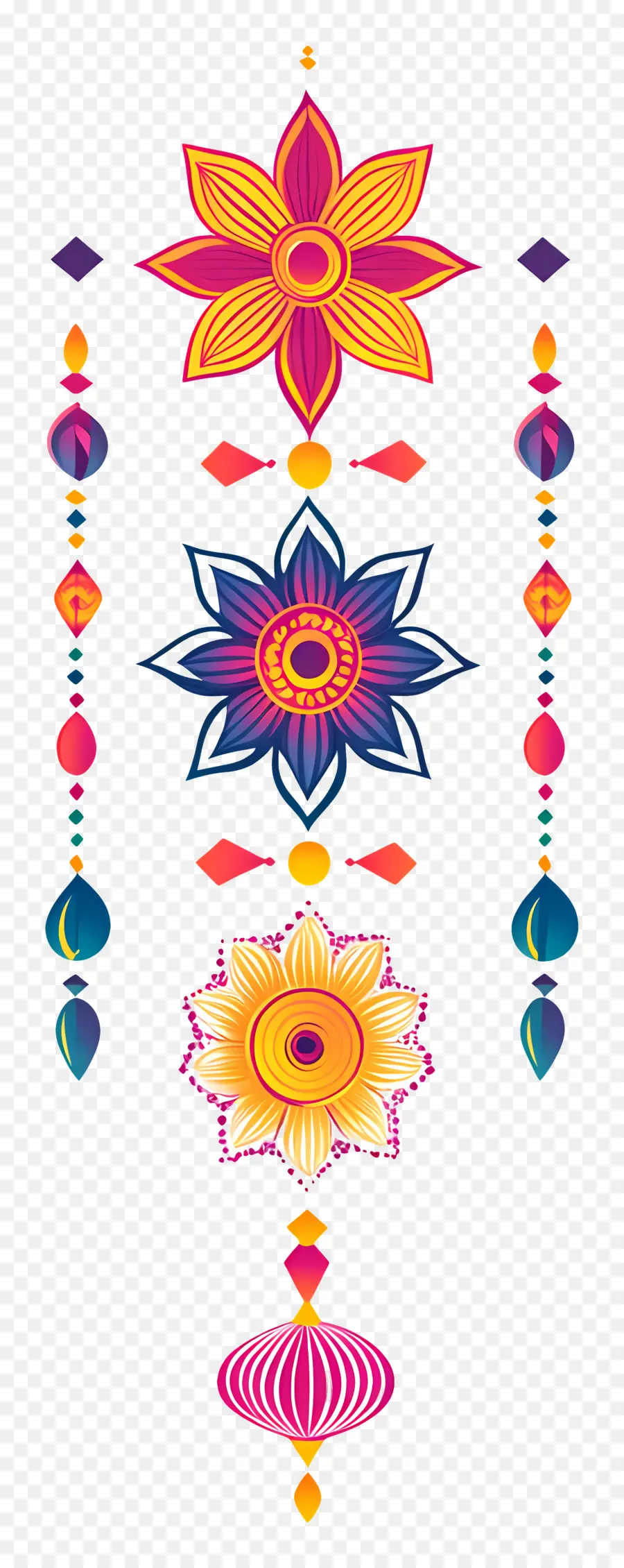 Joyeux Raksha Bandhan，Fleurs Décoratives PNG