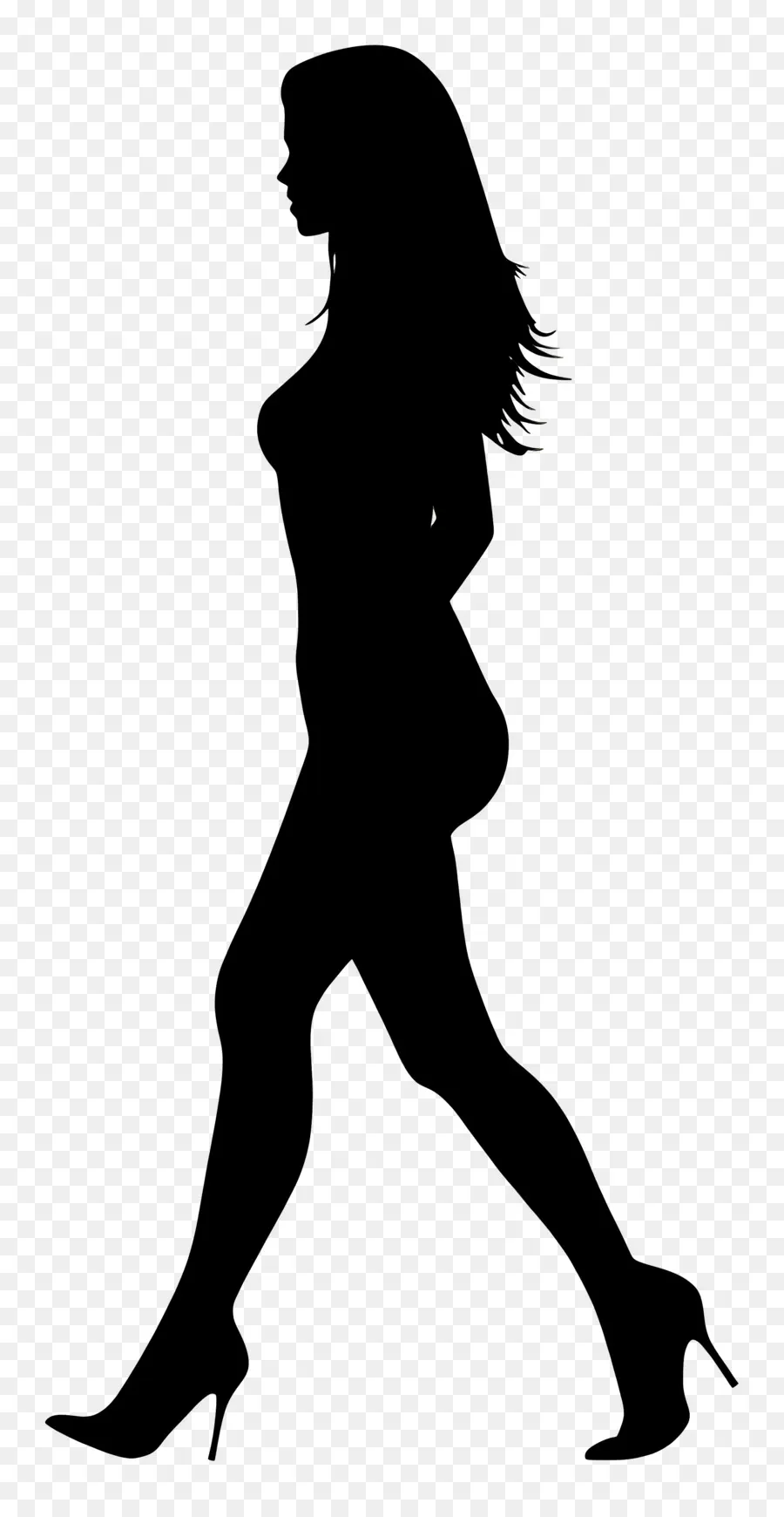 Silhouette Féminine Marchant，Femme Silhouette PNG