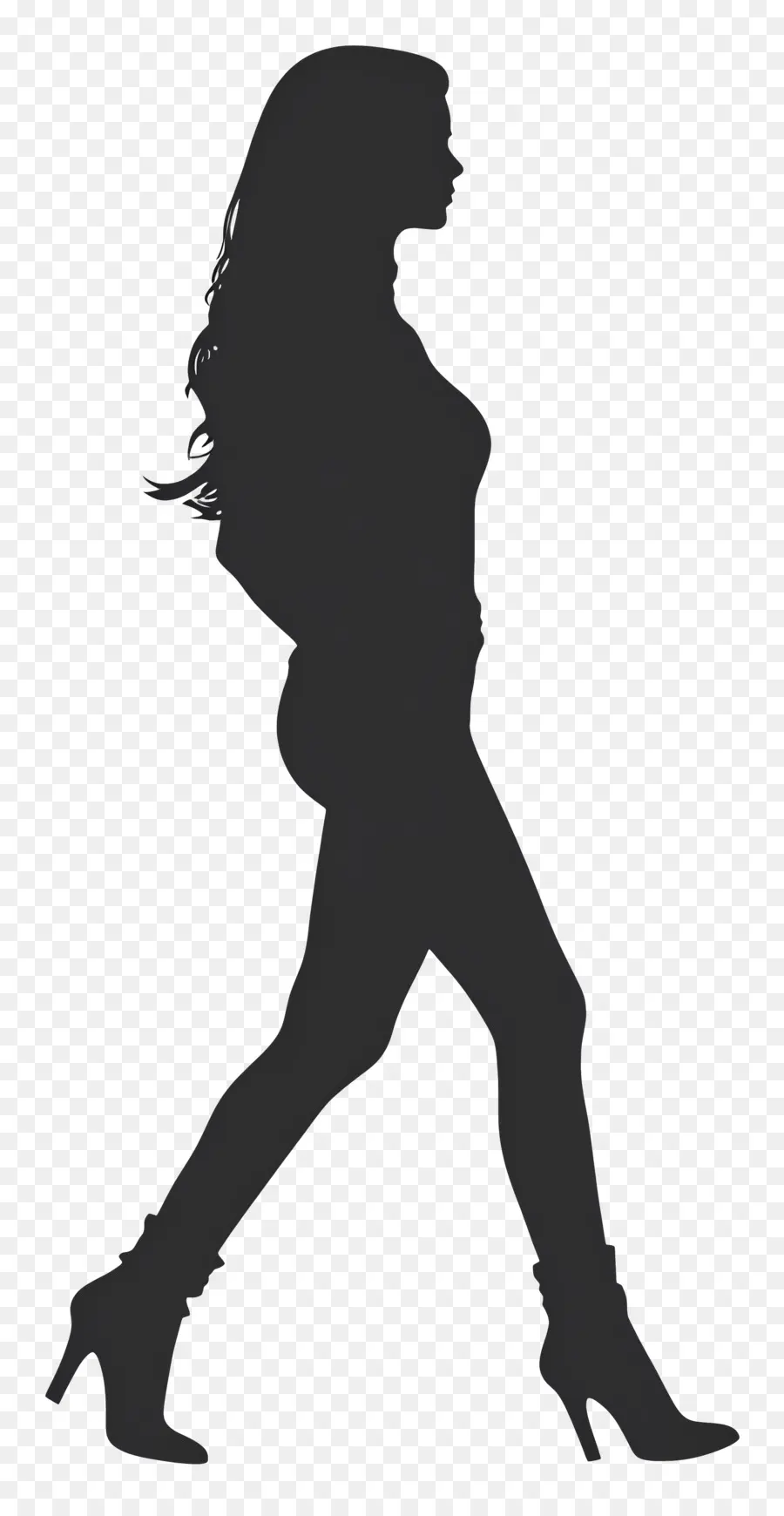 Silhouette Féminine Marchant，Femme Silhouette PNG