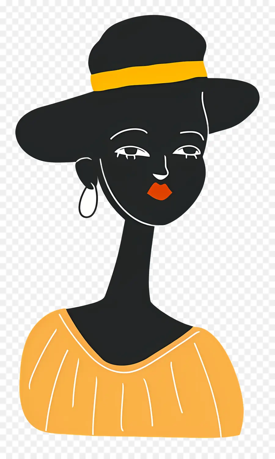 Femme Africaine，Femme élégante Au Chapeau PNG