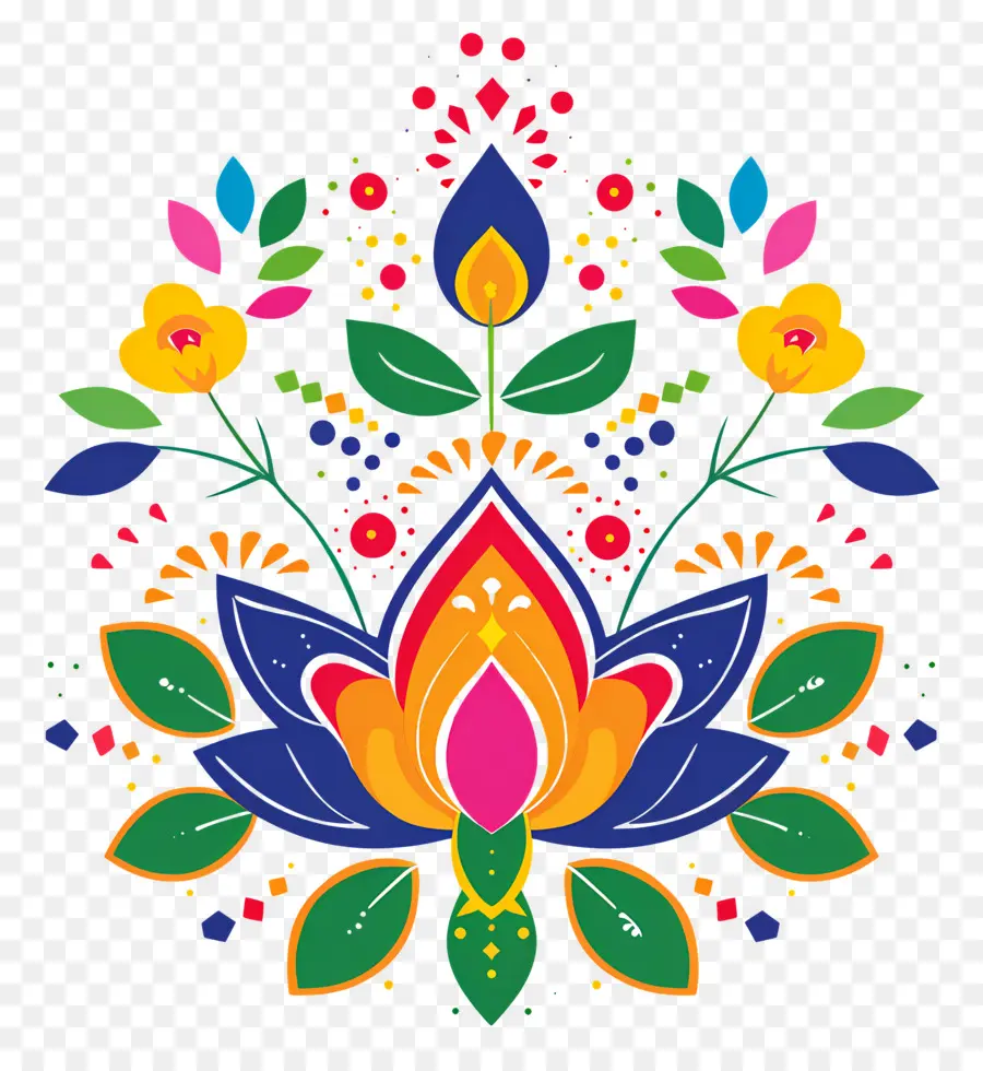 Festival Indien Du Pongal，Rangoli Coloré PNG