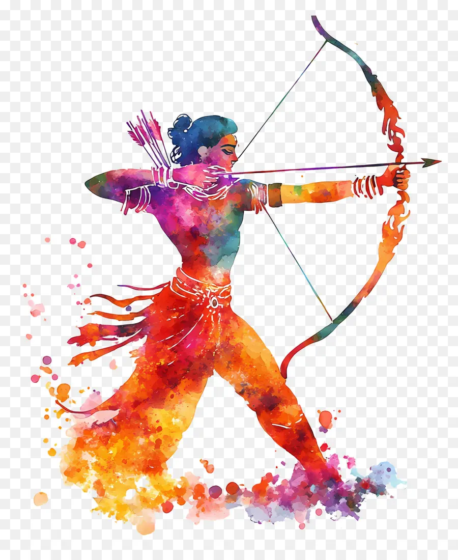 Dussehra，Archer Coloré PNG