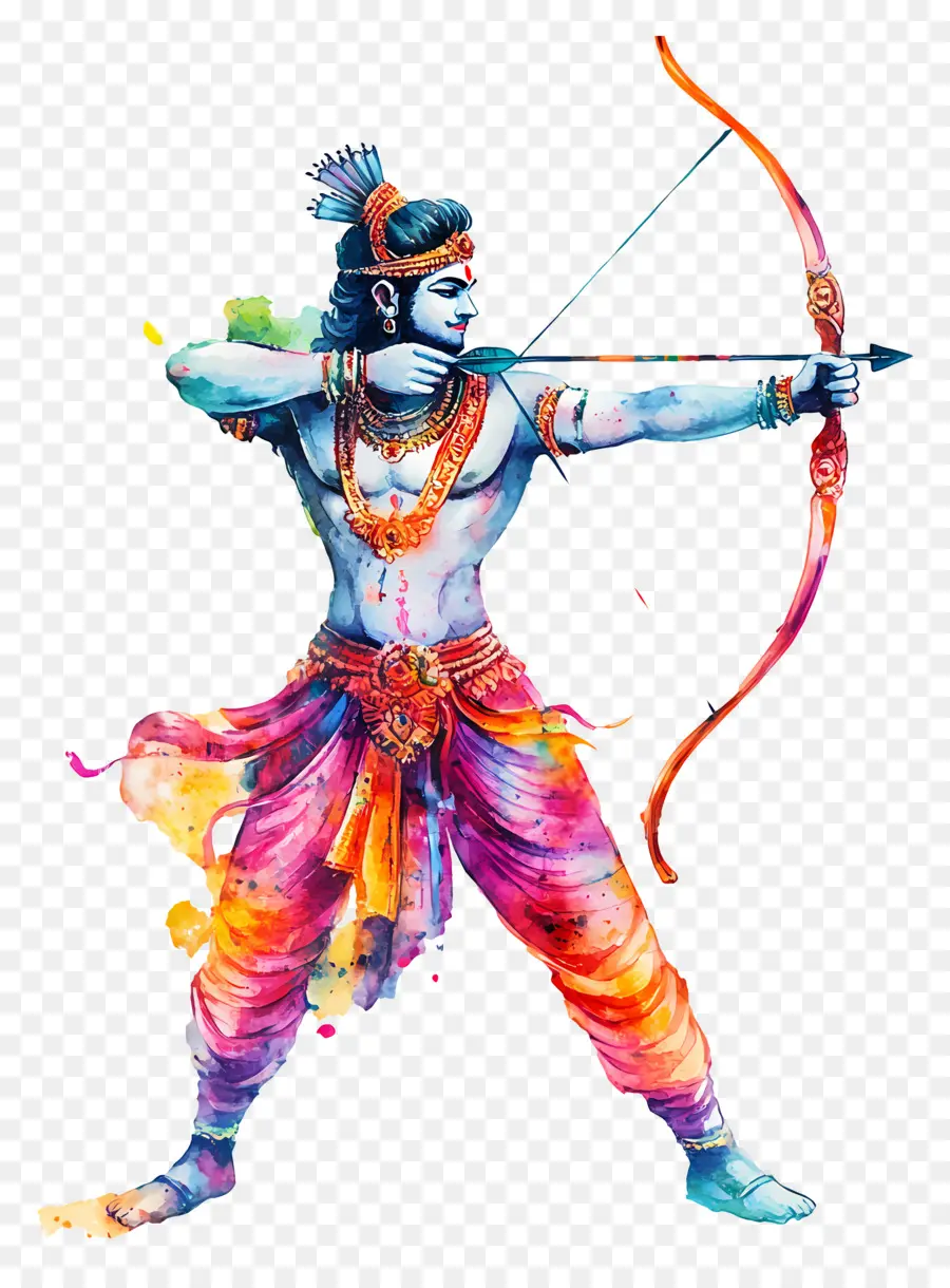 Dussehra，Archer Coloré PNG