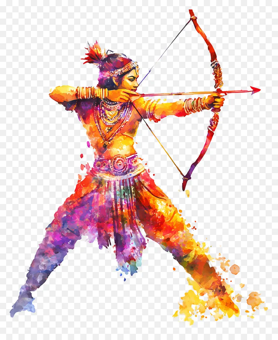 Dussehra，Archer Coloré PNG