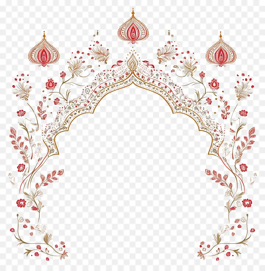 Cadre De Mariage Indien，Arche Décorative PNG