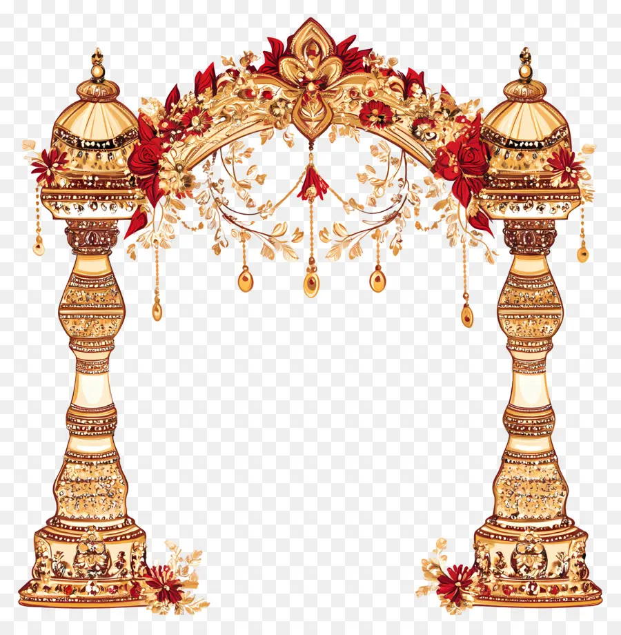 Cadre De Mariage Indien，Arc Décoratif PNG