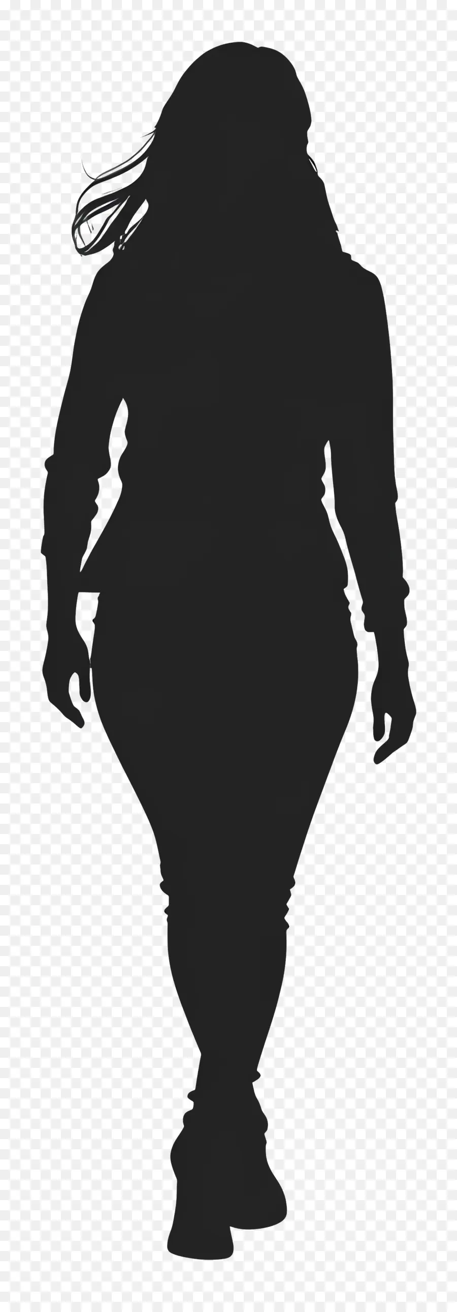 Silhouette Féminine Marchant，Silhouette D'une Femme PNG