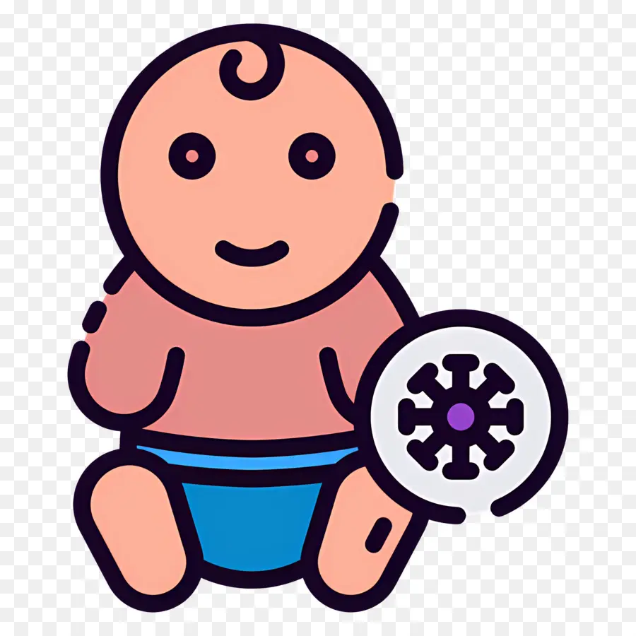 Bébé Garçon，Bébé Avec Symbole De Virus PNG