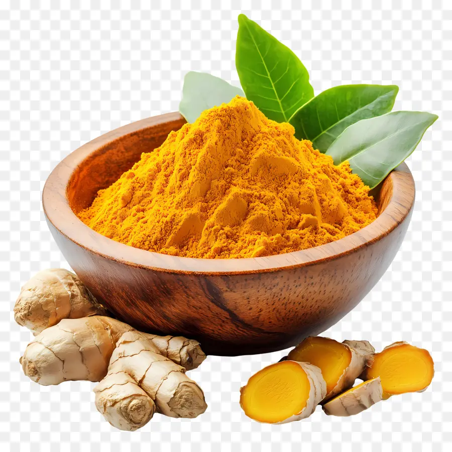 Poudre De Curcuma，Curcuma Et Gingembre PNG