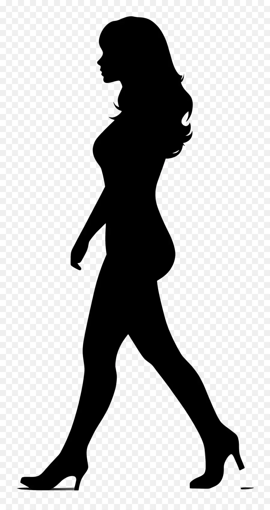 Silhouette Féminine Marchant，Femme Qui Marche PNG