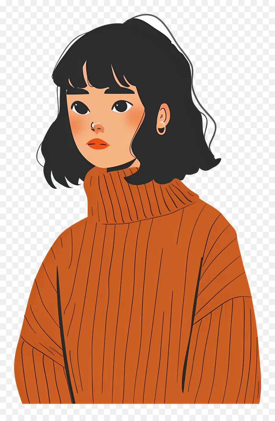 Femme En Pull，Fille En Pull PNG