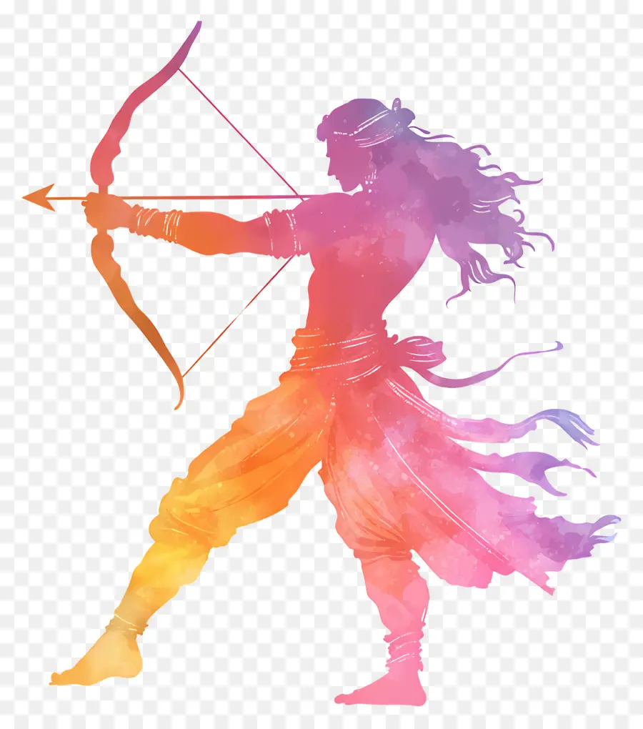 Dussehra，Archer Silhouette PNG