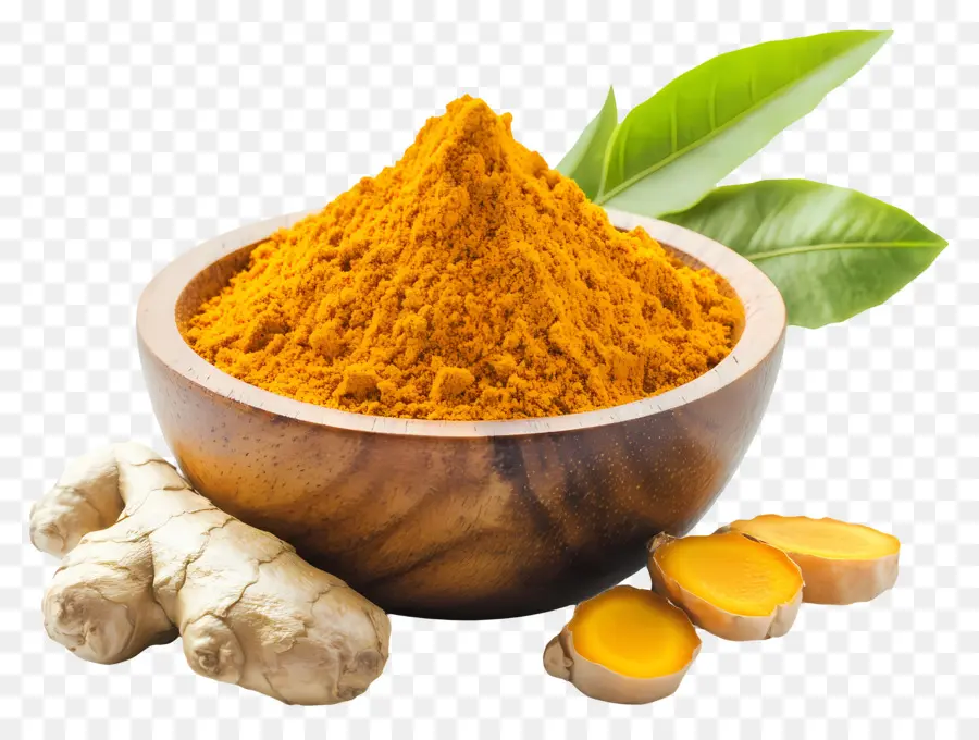 Poudre De Curcuma，Curcuma Et Gingembre PNG